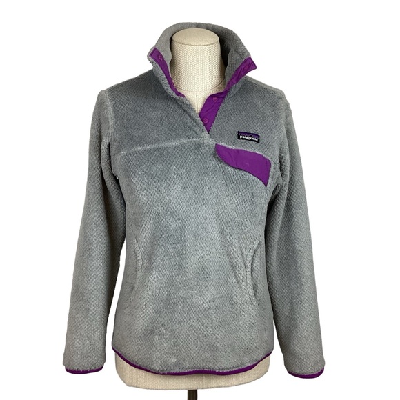 Patagonia Jackets & Blazers - Patagonia Synchilla Polartec Retool 1/4 Snap Jacket Gray w Pink Accents